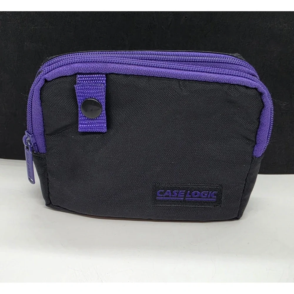 Case Logic Black Purple Accessory Organizer 2 Compartments With Belt Loops
